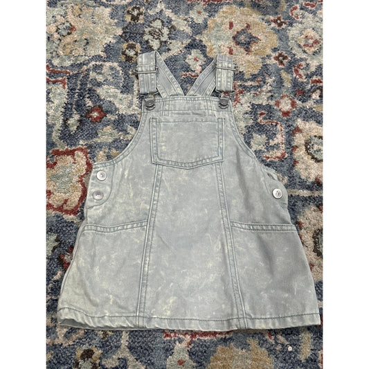Wonder Nation Overall Dress Girls 2T Light Green Acid Wash Denim EUC0