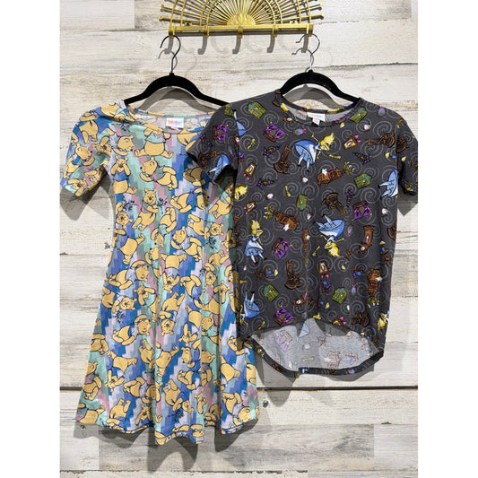 LuLaRoe Dress Tunic Girls 8 Disney Winnie The Pooh Alice Wonderland0