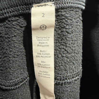 Lululemon Scuba High-Rise Jogger Women 2 Black Cotton Blend Fleece GUC*4