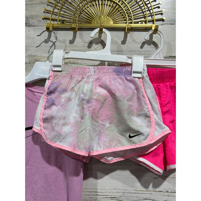 Nike Champion Shorts Shirt Set Girls 6 Pink Tie Dye Athletic Sporty2