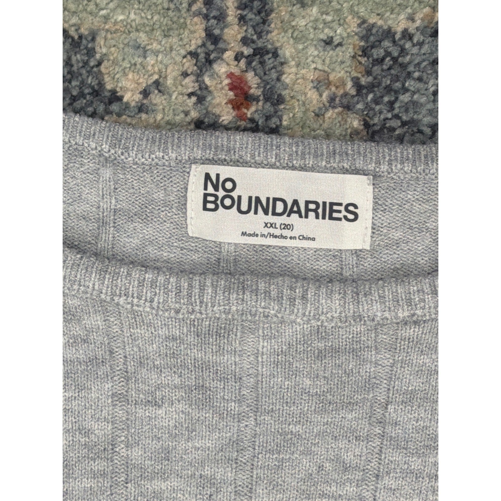 Boxy Sweater Women XXL Gray Ribbed Cropped Pullover Gorpcore EUC2