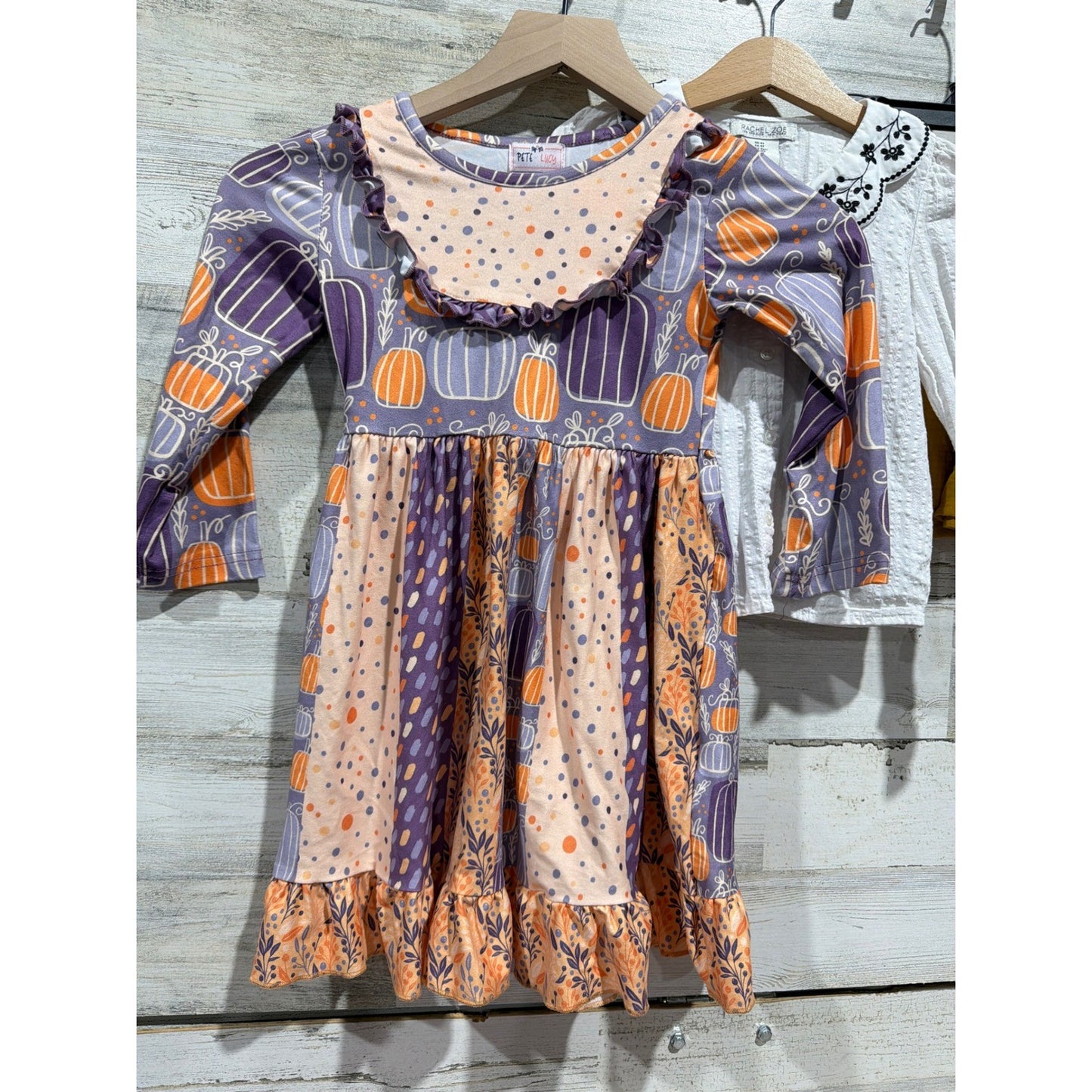 Pete & Lucy Rachel Zoe Girls 4T Pumpkin Dress Shirt Skirt Fall Bundle EUC1