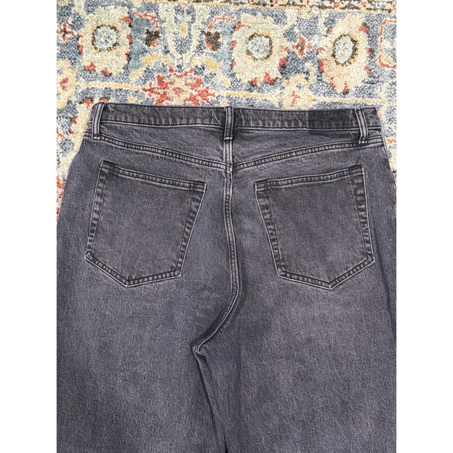 Abercrombie & Fitch 90s Straight Jeans Women 34/18R Black Curve Love Denim EUC4