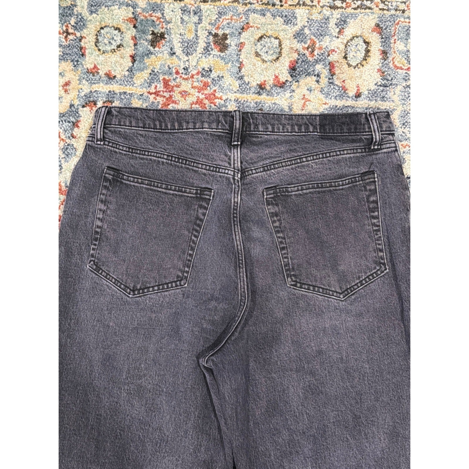 Abercrombie & Fitch 90s Straight Jeans Women 34/18R Black Curve Love Denim EUC4