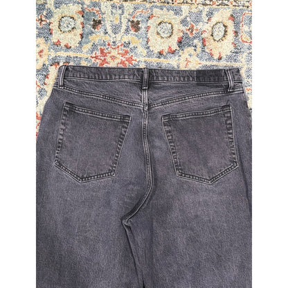 Abercrombie & Fitch 90s Straight Jeans Women 34/18R Black Curve Love Denim EUC4