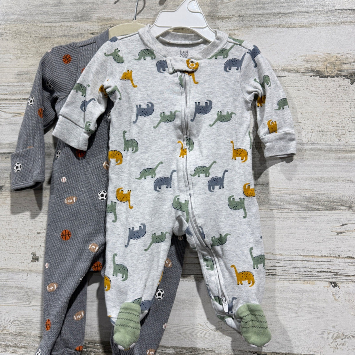 Carters Sleepers Jacket Bundle Boys 3M Gray Dinosaur Sports Quilted4