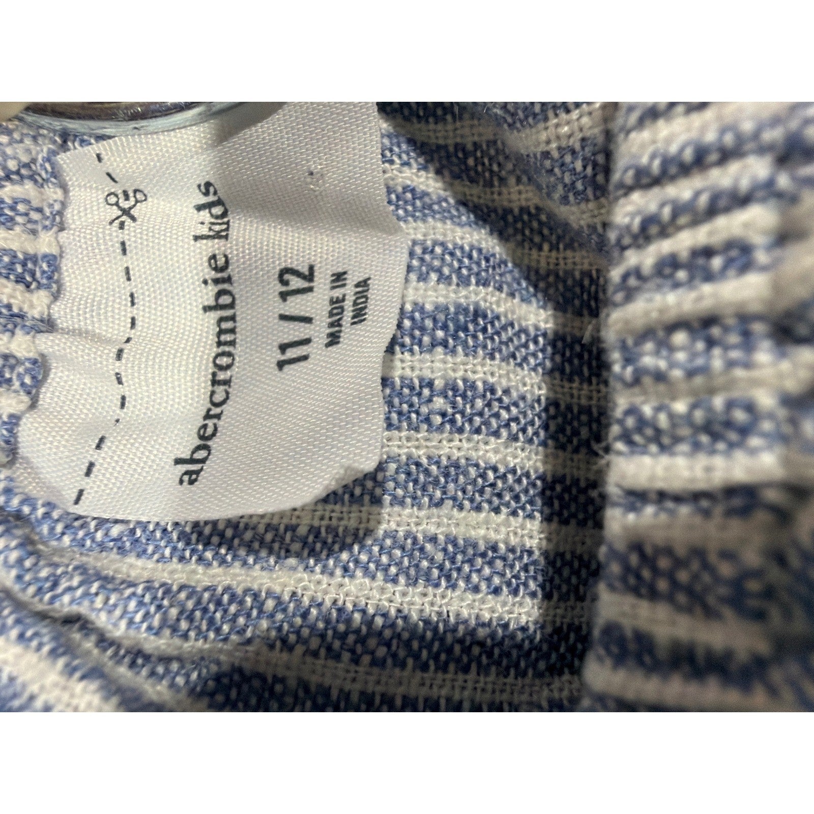 Abercrombie Zara Shirt Bundle Girls 10-12 Blue Striped Smocked Coastal EUC3