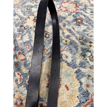 American Eagle Leather Belt Women Small Black Brass Buckle Boho EUC3