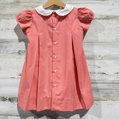 The Proper Peony Dress Girls 2T Pink Peter Pan Collar Pleated Southern EUC2