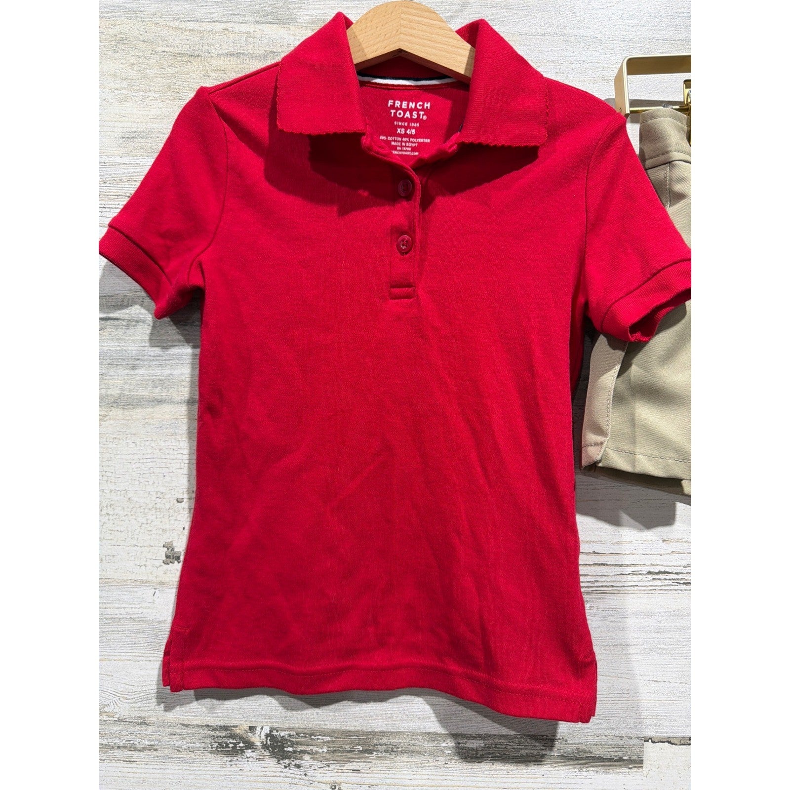 French Toast Uniform Set Girls 4T Red Khaki Polo Skort Academic Preppy1