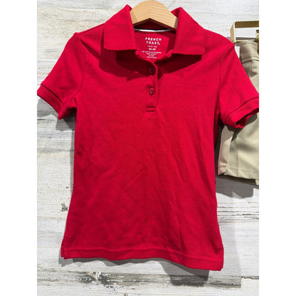 French Toast Uniform Set Girls 4T Red Khaki Polo Skort Academic Preppy1