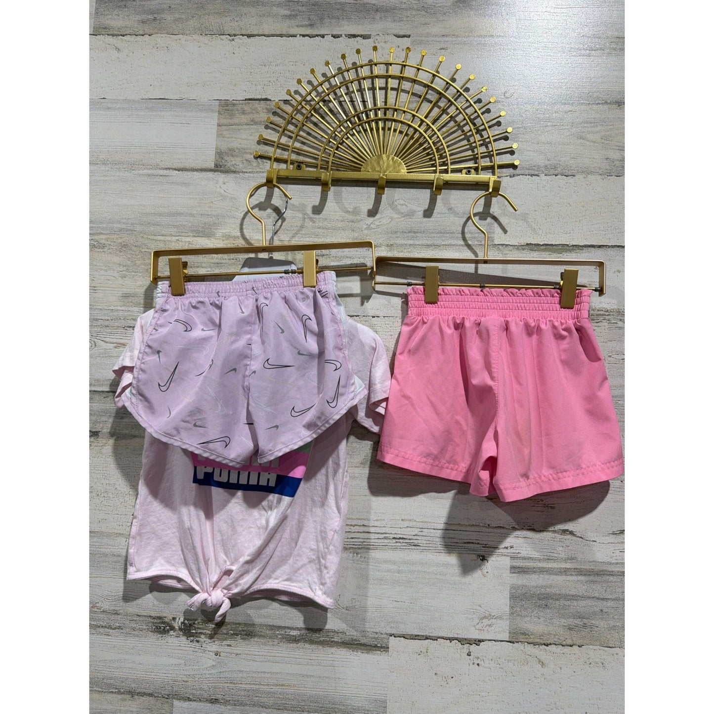 Puma Nike Old Navy Outfit Set Girls 5 Pink Purple Athletic Activewear EUC4