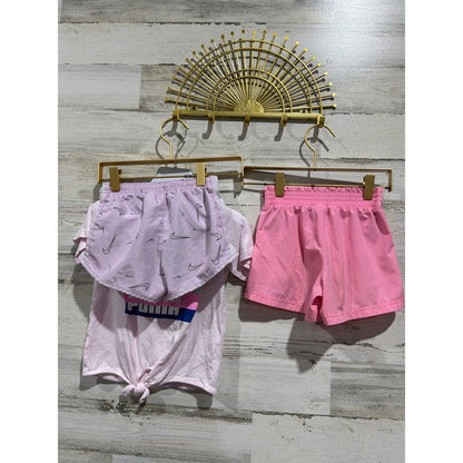 Puma Nike Old Navy Outfit Set Girls 5 Pink Purple Athletic Activewear EUC4