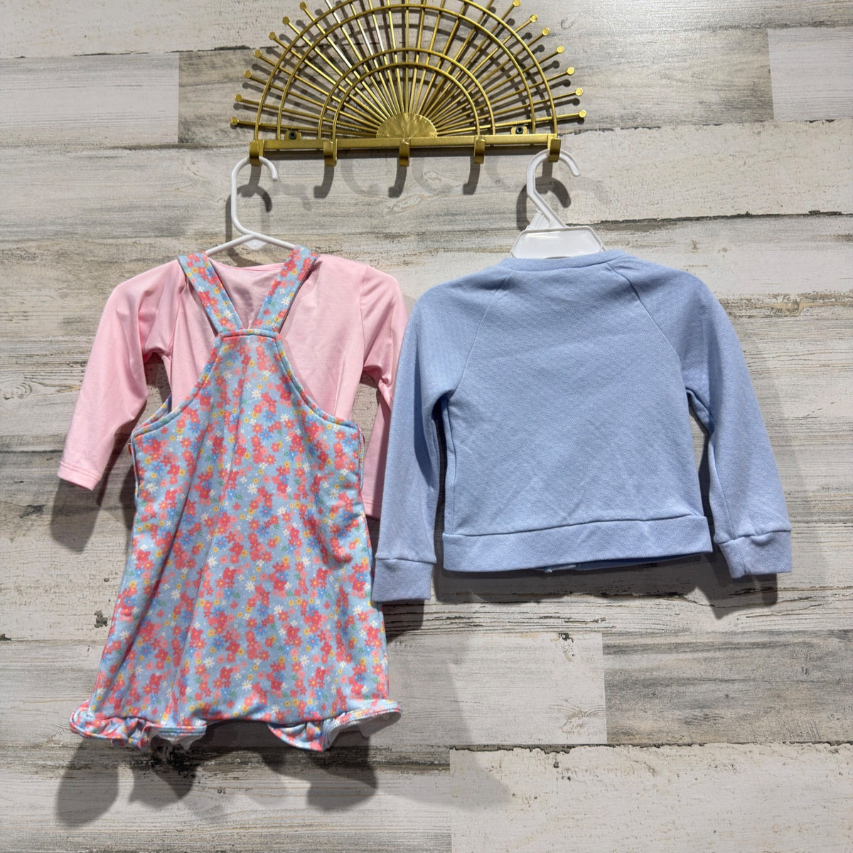 Mon Sucre Baby Floral Overalls Cardigan Bundle Girls 6-9 Months Pink Blue NWT2