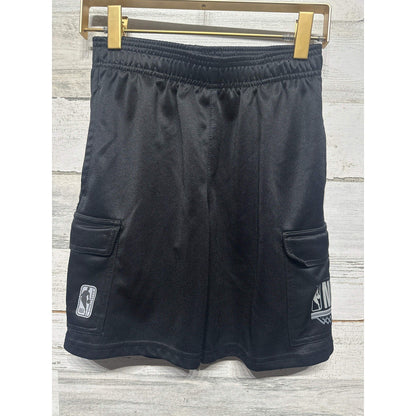 NBA Basketball Shorts Boys Size 8 Black Cargo Athletic Mesh EUC0