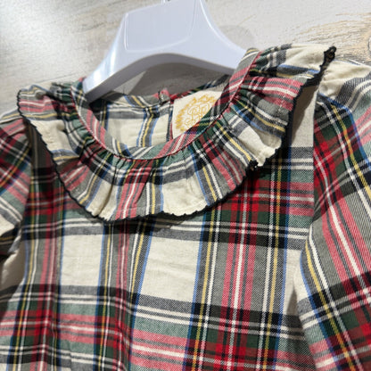The Beaufort Bonnet Company Ruffle Top Girls 3T Plaid Cotton Classic EUC1