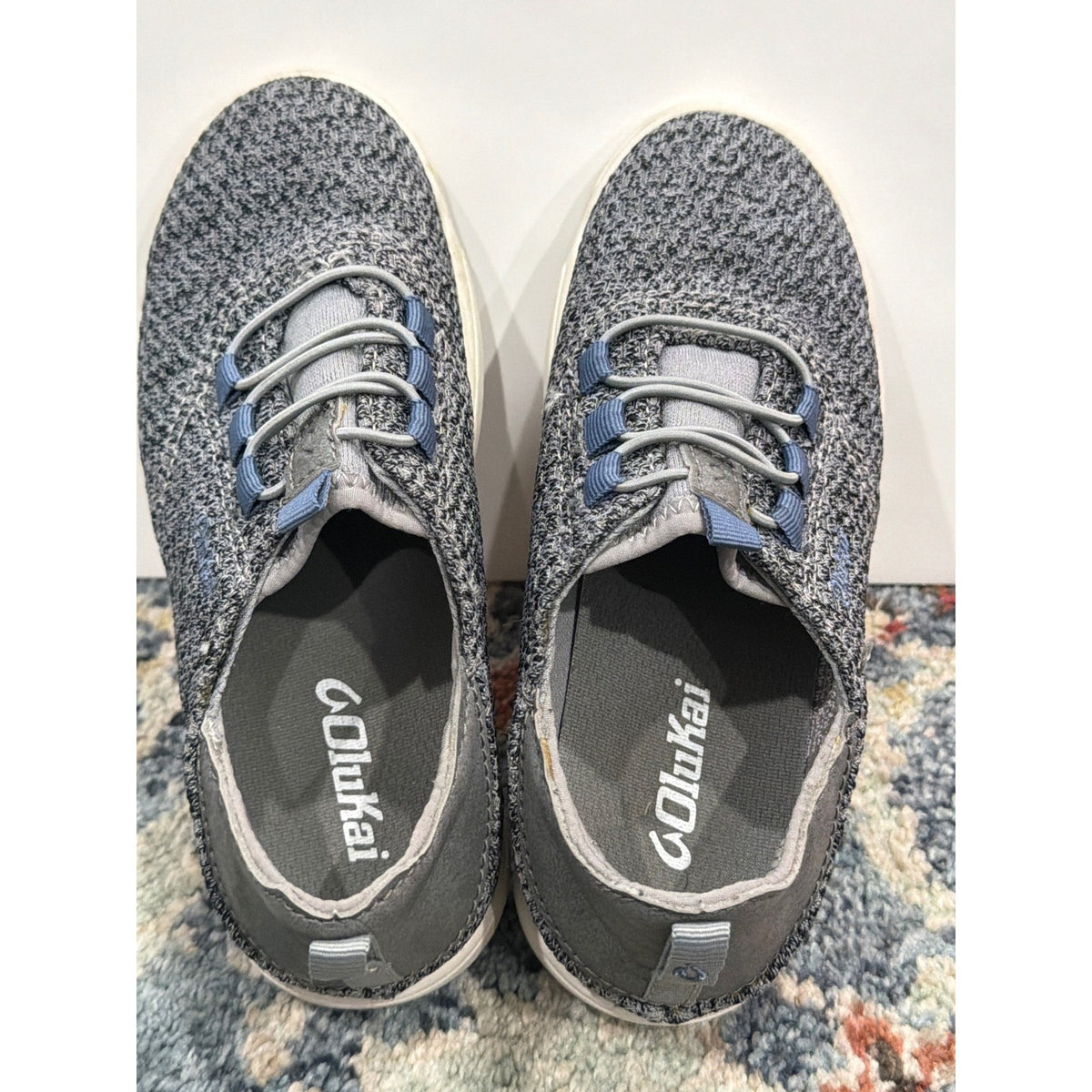 Olukai Nohea Moku Boys Size 13 Gray Mesh Slip On Sneakers EUC4
