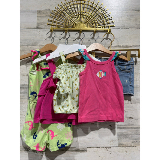 Carter's Old Navy Girls 2T Lot Summer Romper Tank Shorts Bundle0
