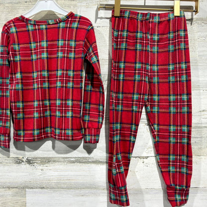 Gerber Pajama Set Kids 4T Red Plaid Holiday Snug Fit EUC0