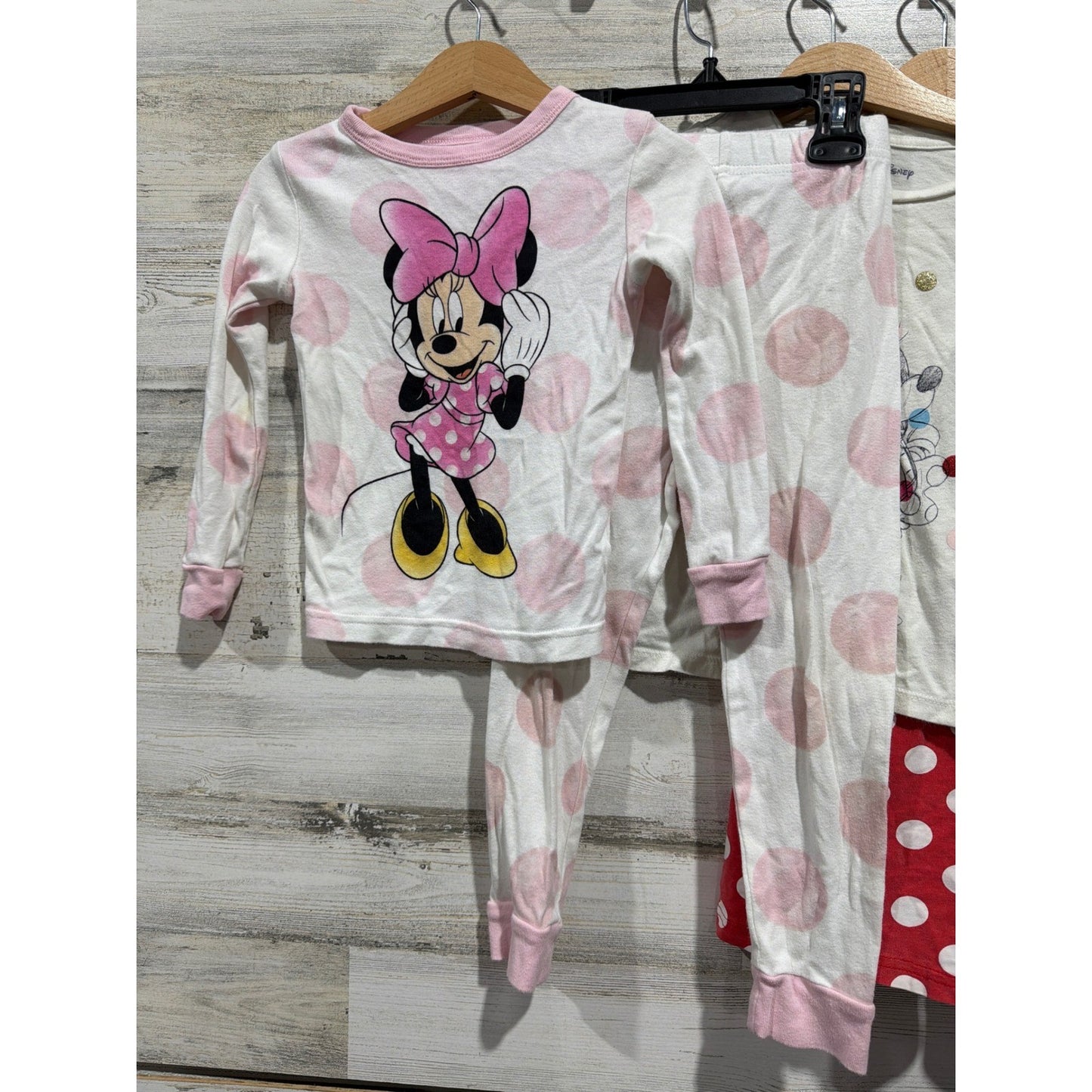 Disney Dress Pajama Bundle Girls 5T Minnie Mouse Polka Dot GUC2