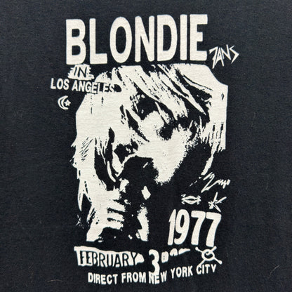 Gildan Blondie Band Tee Women Small Black Graphic 1977 Rock EUC3