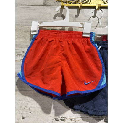 Nike Lucky Penny Gymboree Shorts Girls 6 6X Orange Blue Coral Athletic Ruffle1