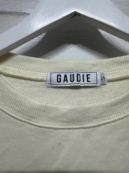Gaudie Sweatshirt Women Small Cream Smile Graphic Smiley Face Pullover1