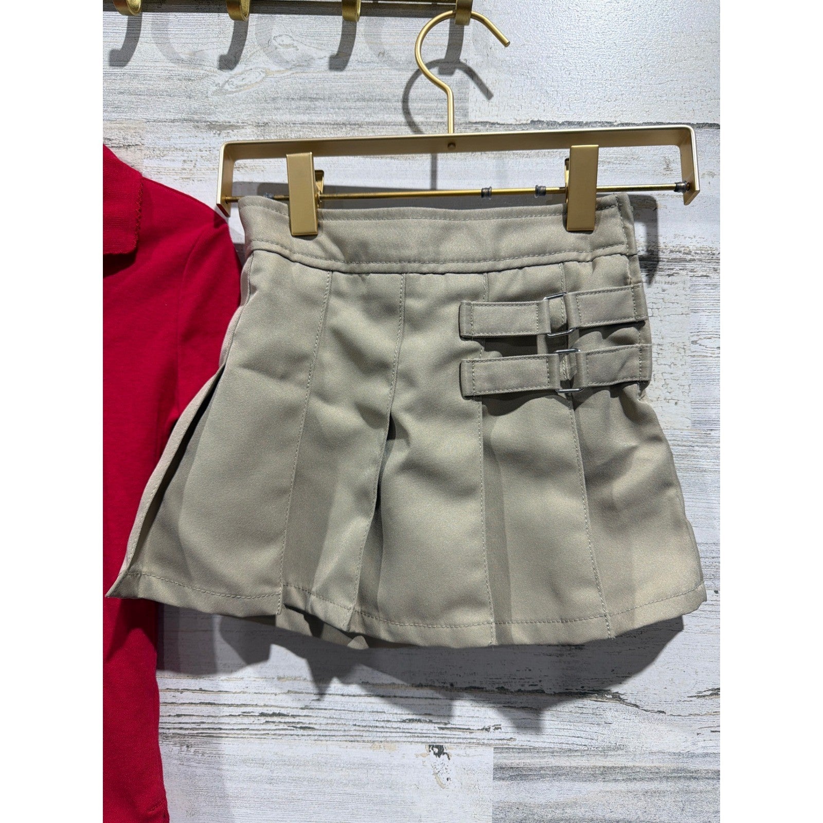 French Toast Uniform Set Girls 4T Red Khaki Polo Skort Academic Preppy2