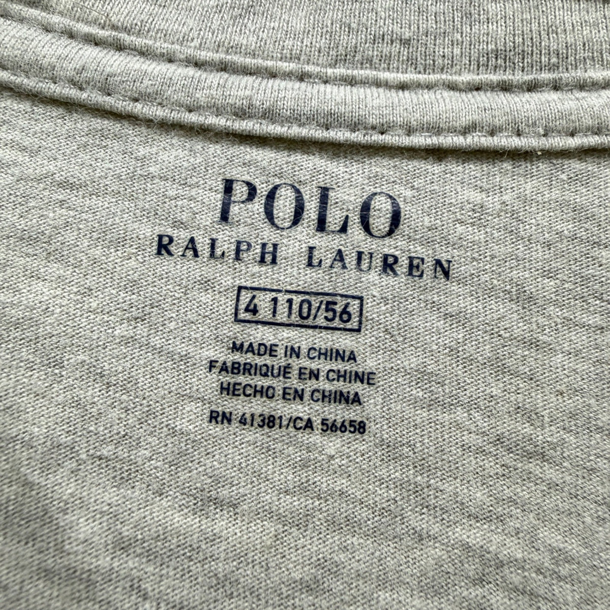 Polo Ralph Lauren T-Shirt Boys 4 Gray Long Sleeve V-Neck Pony Classic *Flawed*5