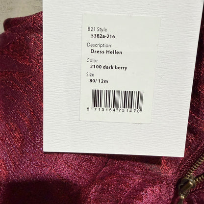 Wheat Dress Hellen Girls 12M Dark Berry Metallic Shimmer Holiday Party NWT5