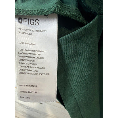 Figs Casma Scrub Top Women XS Green V-Neck Technical Collection EUC3