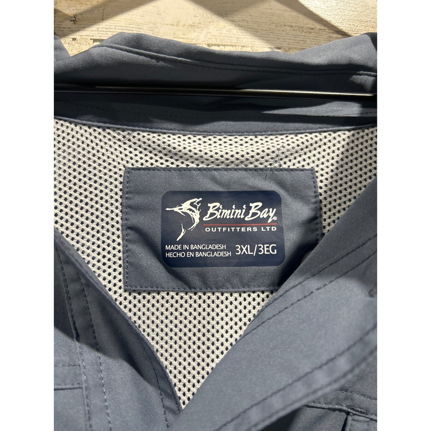 Bimini Bay Fishing Shirt Mens 3XL Blue Short Sleeve Ventilated Gorpcore EUC1