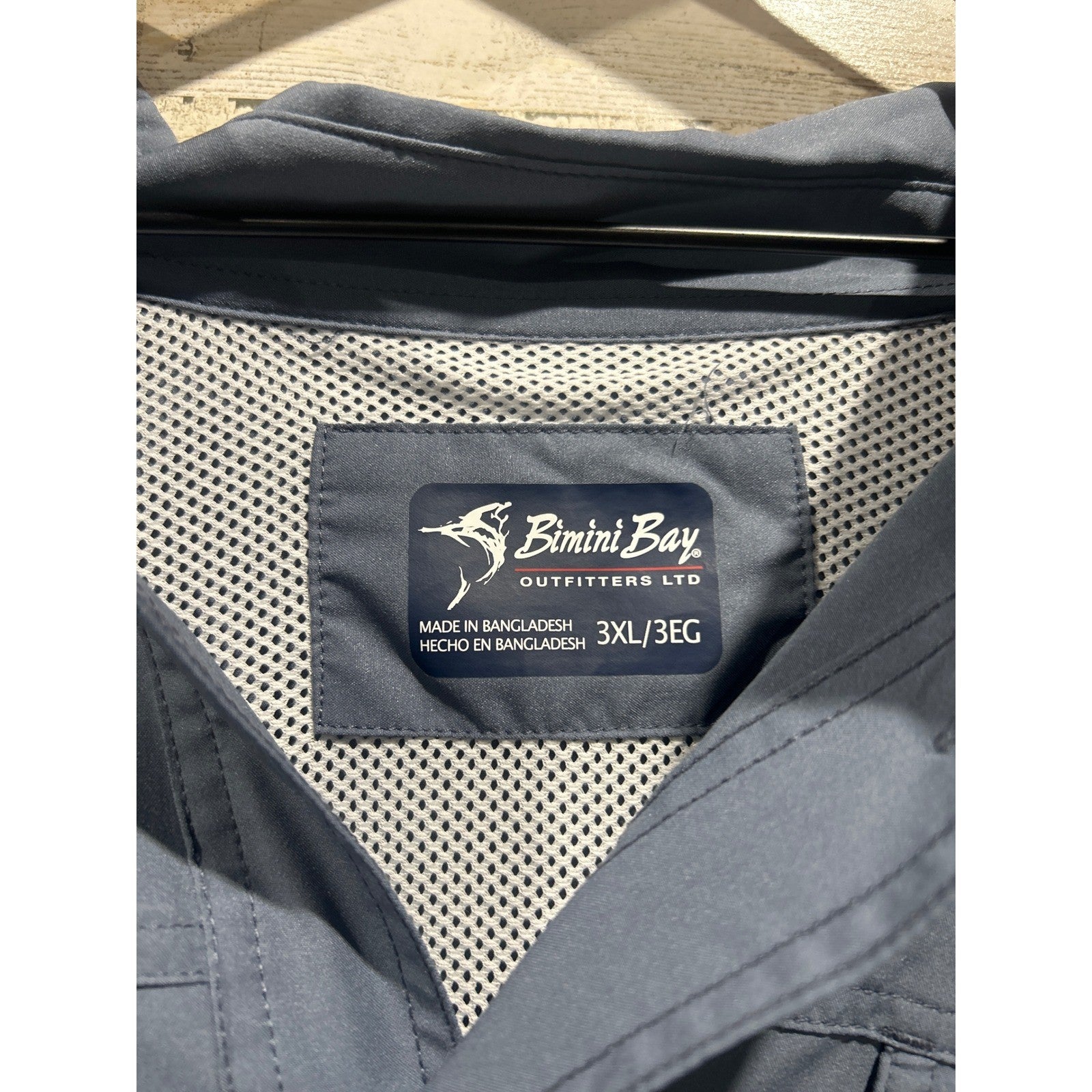 Bimini Bay Fishing Shirt Mens 3XL Blue Short Sleeve Ventilated Gorpcore EUC1