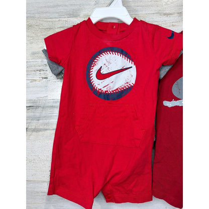 Nike / Air Jordan Bundle Boys 6 Months Red Grey Black Stripe Athletic Sporty EUC4