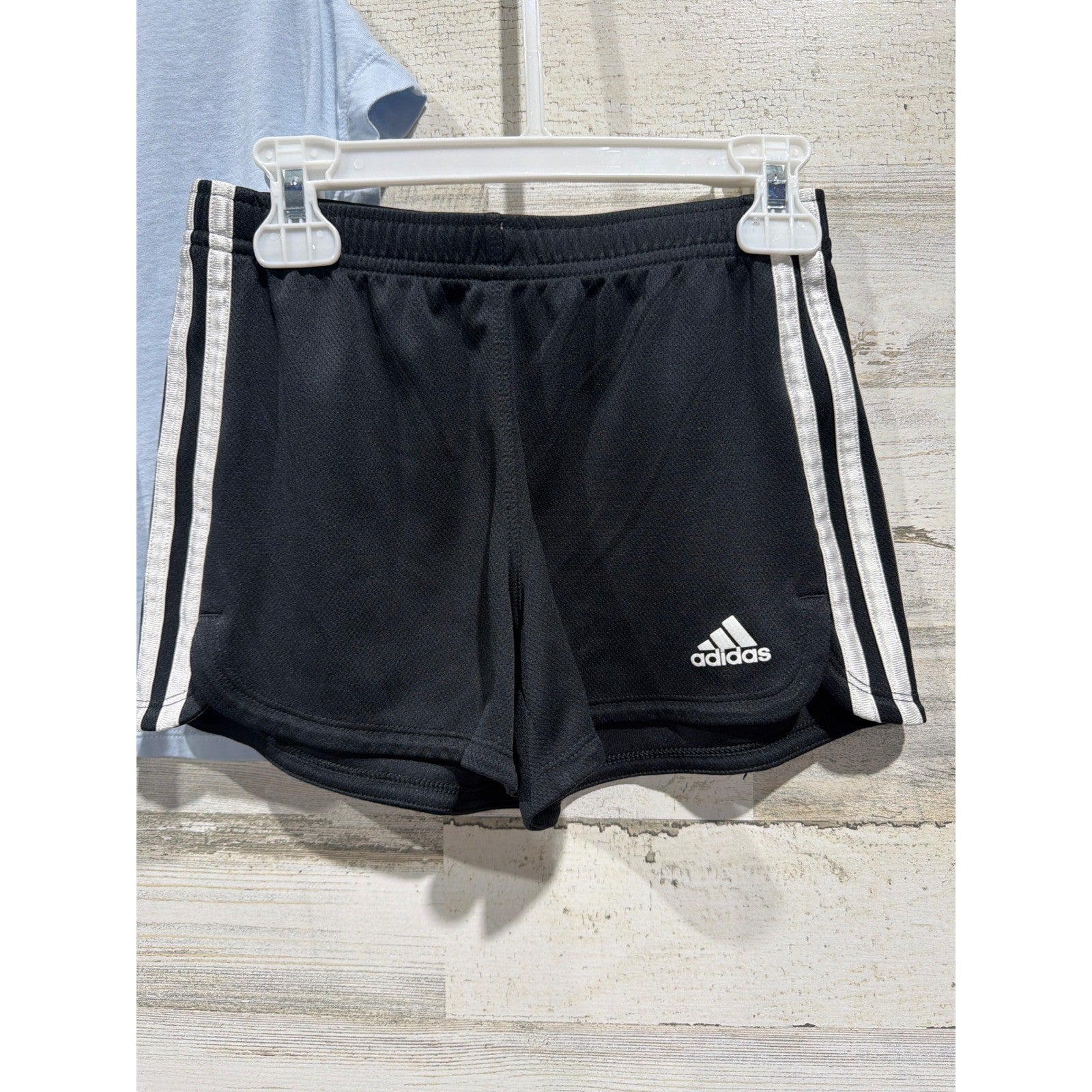 Adidas Shirt and Shorts Set Girls Size 7 Blue Black Floral Sporty GUC4