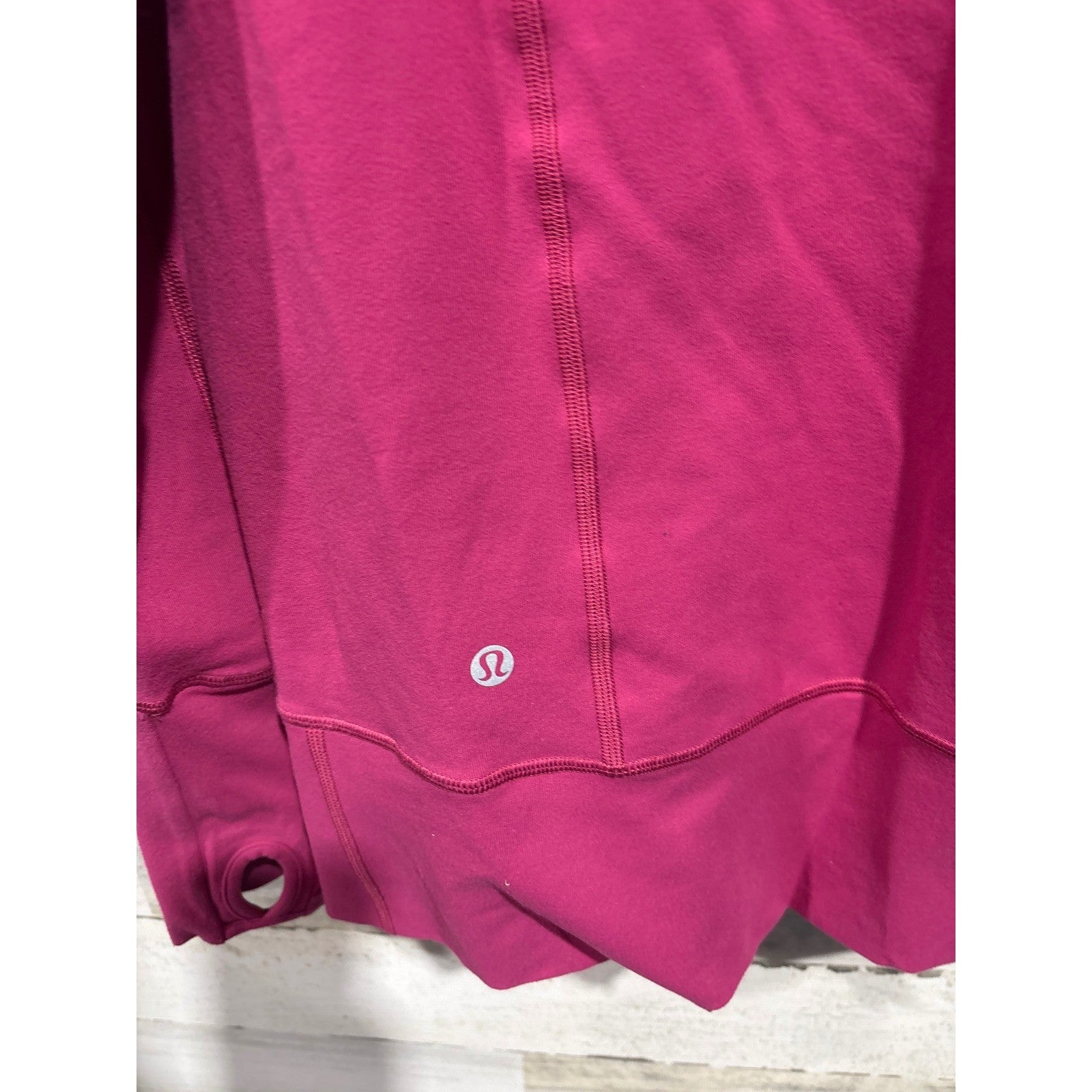 Lululemon Define Jacket Women 8 Pink Full Zip Athleisure Broken Zipper Flawed3