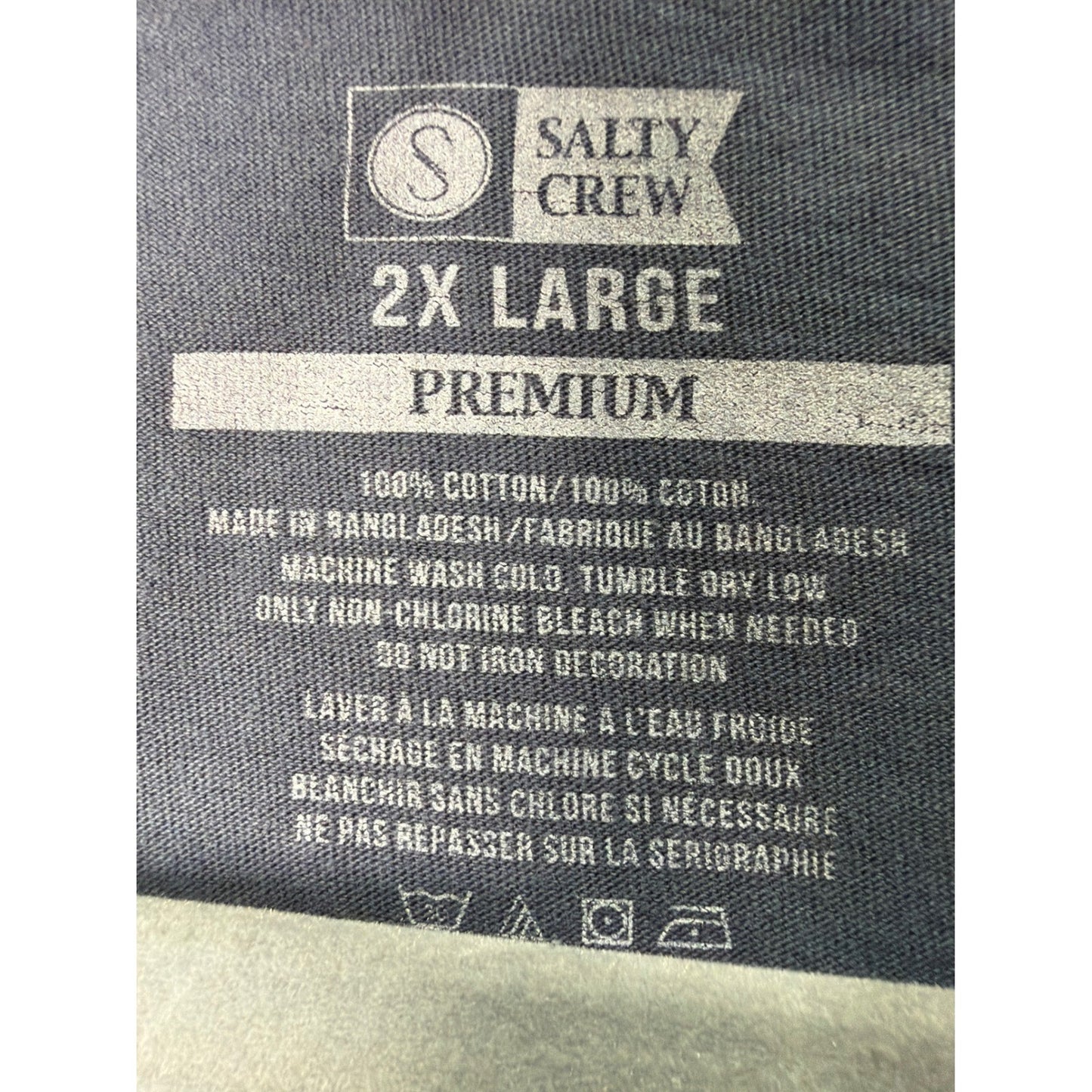 Salty Crew Graphic T-Shirt Men 2XL Navy Birds Nest Reel Repair Fishing EUC4
