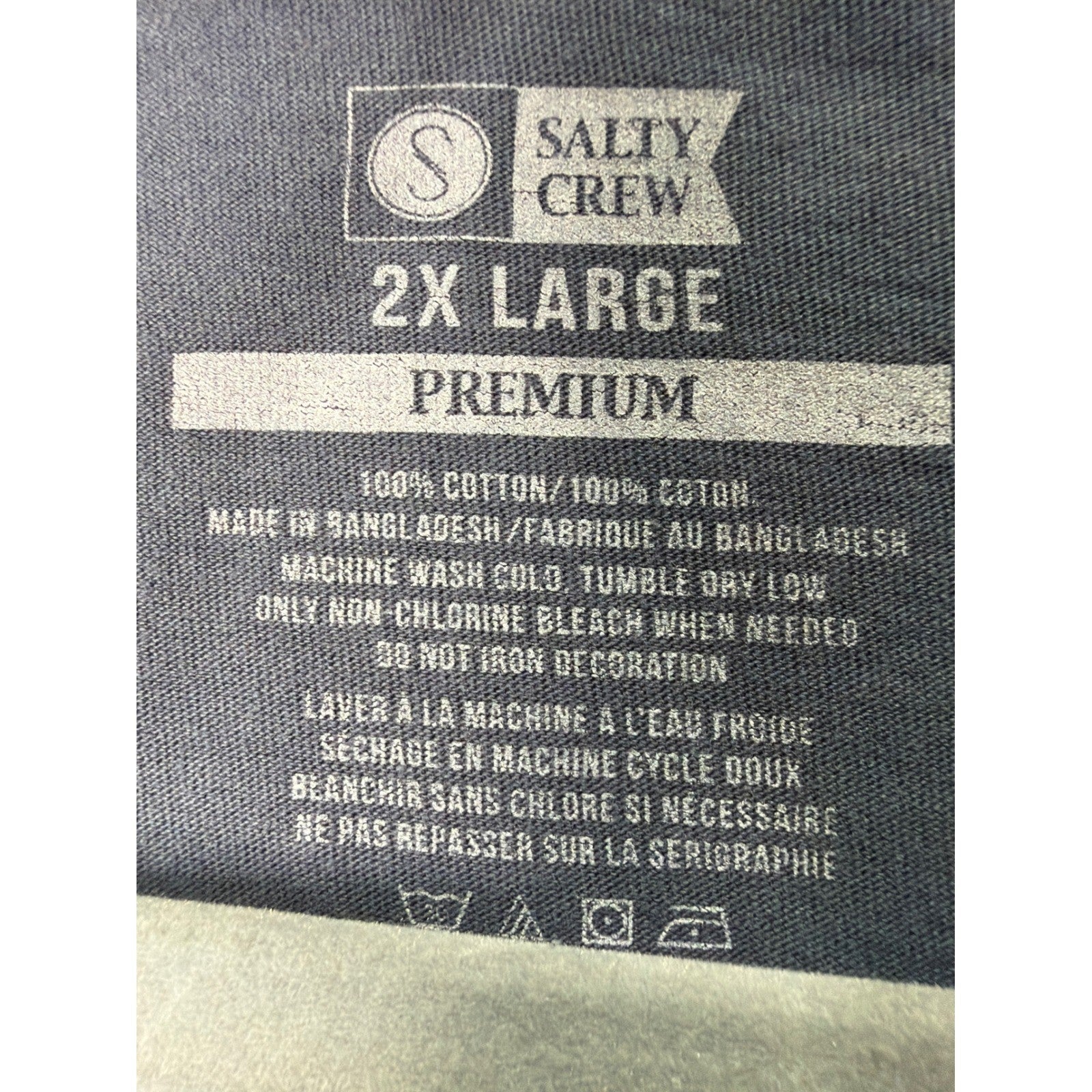 Salty Crew Graphic T-Shirt Men 2XL Navy Birds Nest Reel Repair Fishing EUC4