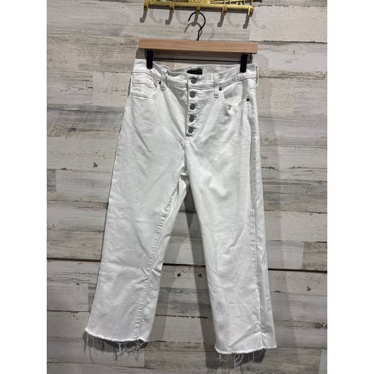 Banana Republic Jeans Women 30/10 White Cropped Bootcut Coastal EUC0
