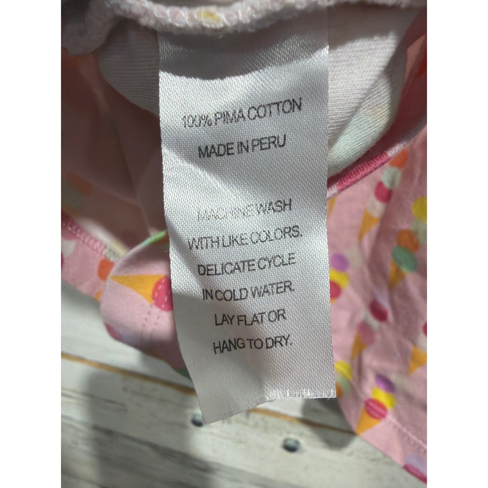 James and Lottie Dress Girls 6 Pink Ice Cream Pima Cotton Preppy EUC3