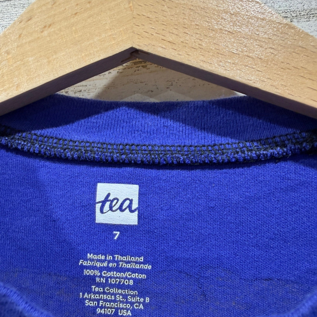 Tea Collection Long Sleeve Shirt Boys 7 Blue Brown Bear Print EUC1