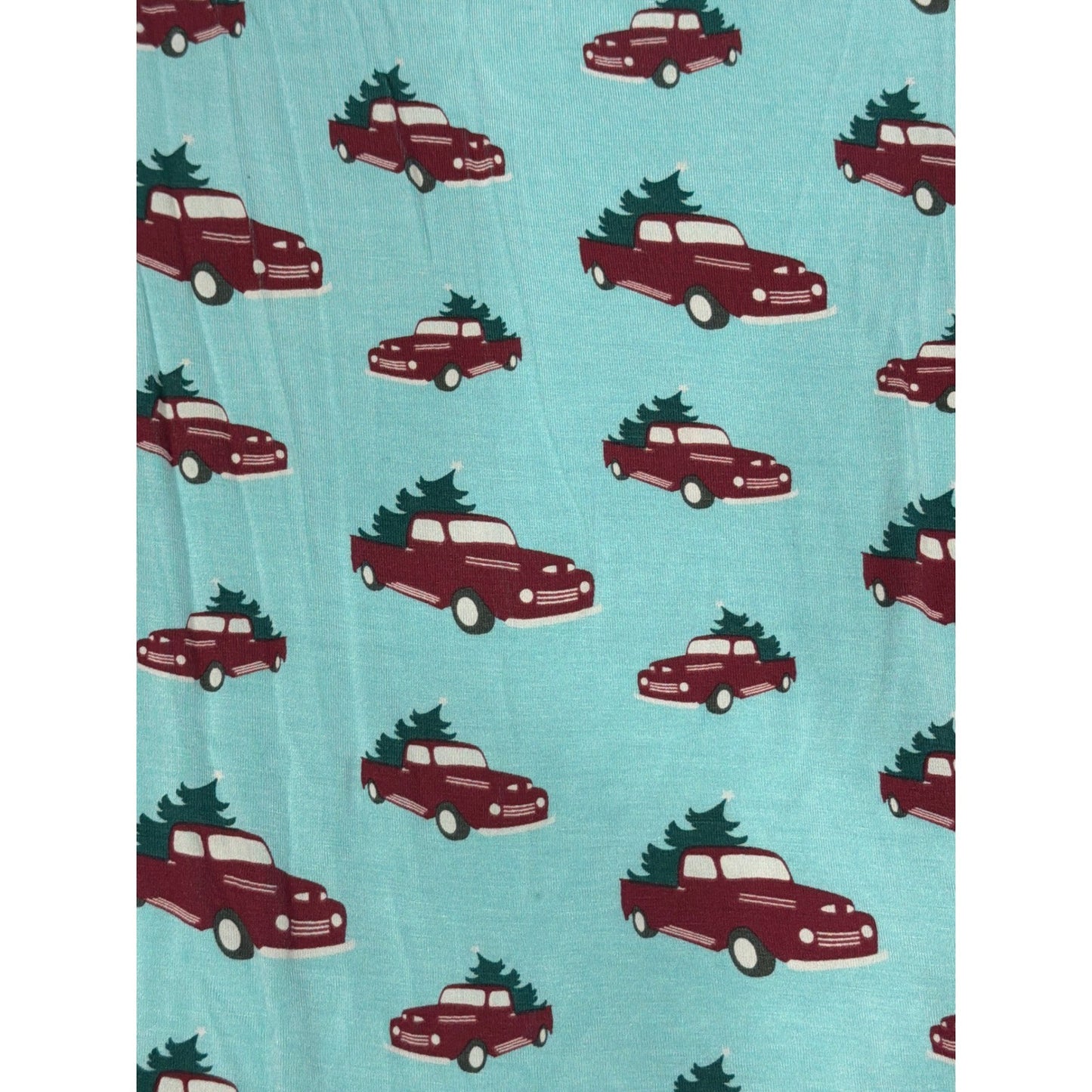 Kickee Pants Long Sleeve Shirt Adult XL Blue Red Truck Christmas Bamboo EUC2