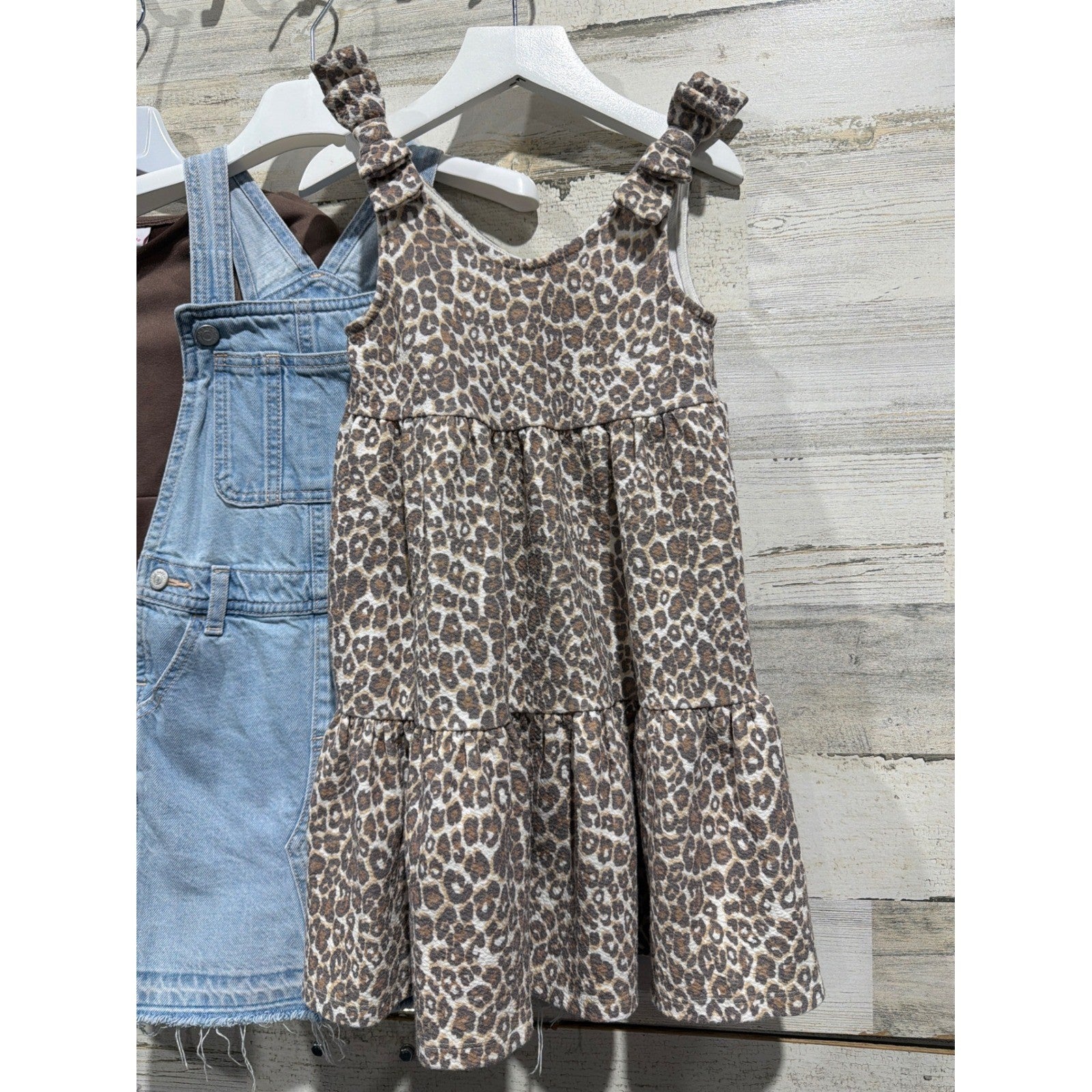 Sincerely Jules Old Navy Dress Bundle Girls 5T Brown Leopard Denim EUC1