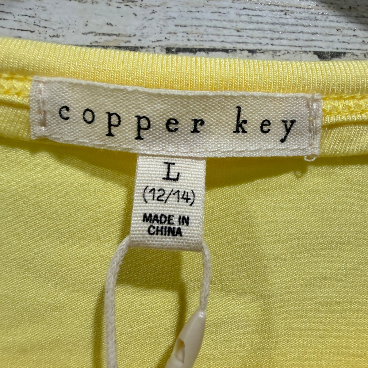 Copper Key Front Knot Tee Girls L 12/14 Yellow Short Sleeve Summer Basic NWT2