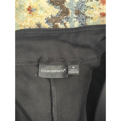 Counterparts Dress Pants Women 1X Black Pull On Bootcut Career Office NWT1