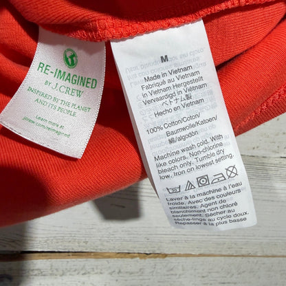 J.Crew Perfect Fit T-Shirt Women Medium Orange 100% Cotton Classic *Flawed3