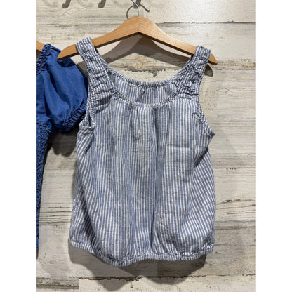 Abercrombie Zara Shirt Bundle Girls 10-12 Blue Striped Smocked Coastal EUC2