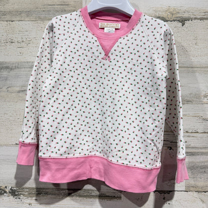 The Beaufort Bonnet Company Sweatshirt Girls 3T White Pink Floral Preppy *Flawed0