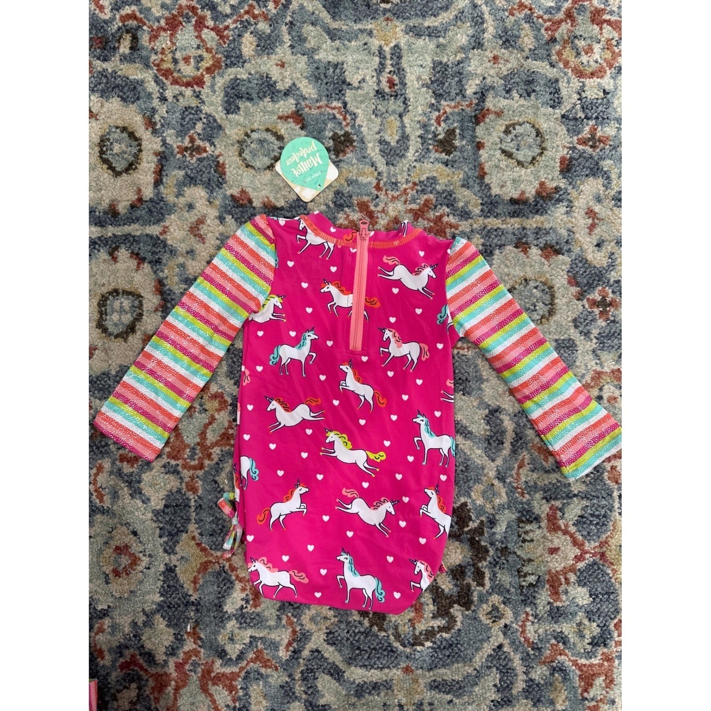 Hatley Swimsuit Girls 6-9m Pink Unicorn UPF 50 Long Sleeve Rashguard NWT3