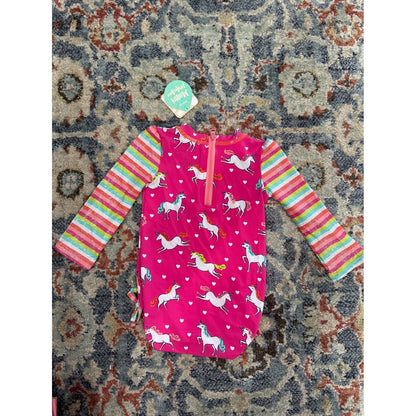 Hatley Swimsuit Girls 6-9m Pink Unicorn UPF 50 Long Sleeve Rashguard NWT3
